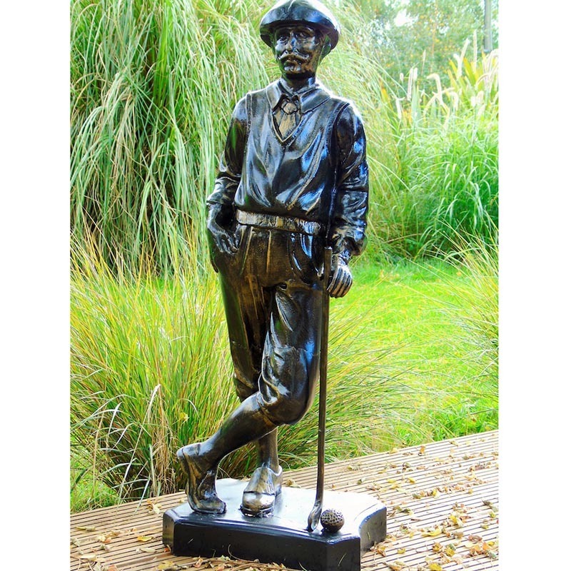 Hot Sale casting Outdoor Decoration Bronze Golf character Statue Life Size Golfer Sculpture