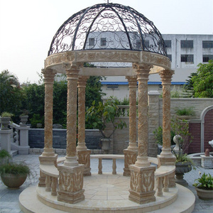 Wholesale Hand Stone Carved Outdoor Marble Garden Italian Gazebo Pavilion Design