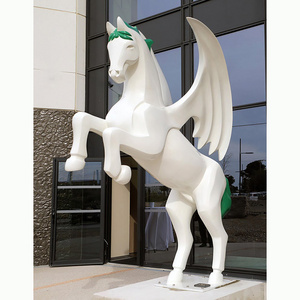 Custom Life Size Unicorn Statue Carousel Prop Resin Horse Sculpture For Jungle Animal Event Decoration For Sale