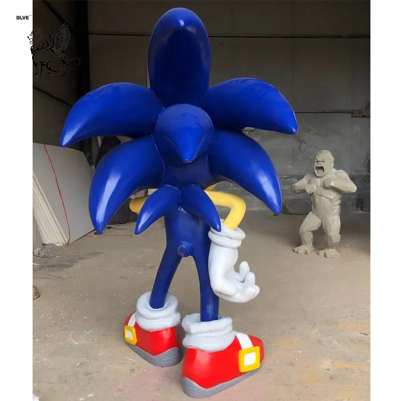 Custom Cartoon Sculpture Movie Action Figure Resin Sonic Statue Blue Hedgehog Statue