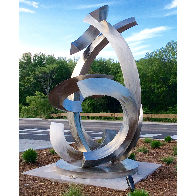 Custom Large Outdoor Garden Large Modern Abstract Stainless Steel Metal Statues Sculpture For Sale