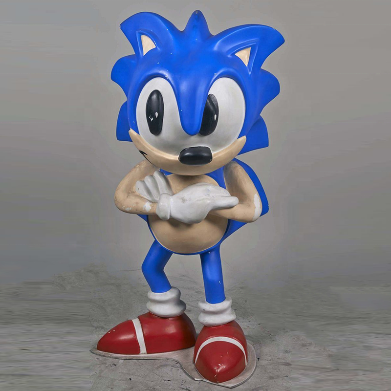 Custom Cartoon Sculpture Movie Action Figure Resin Sonic Statue Blue Hedgehog Statue