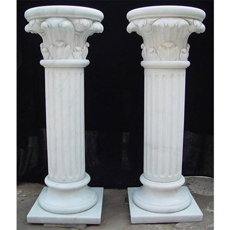 Customize Outdoor Indoor Decorative Building Pillar Natural Stone Greek Column White Marble Granite Roman Columns For House Sale