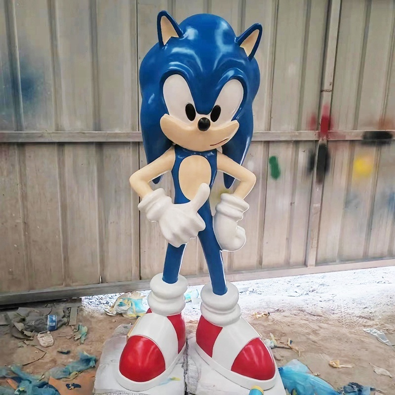 Custom Cartoon Sculpture Movie Action Figure Resin Sonic Statue Blue Hedgehog Statue