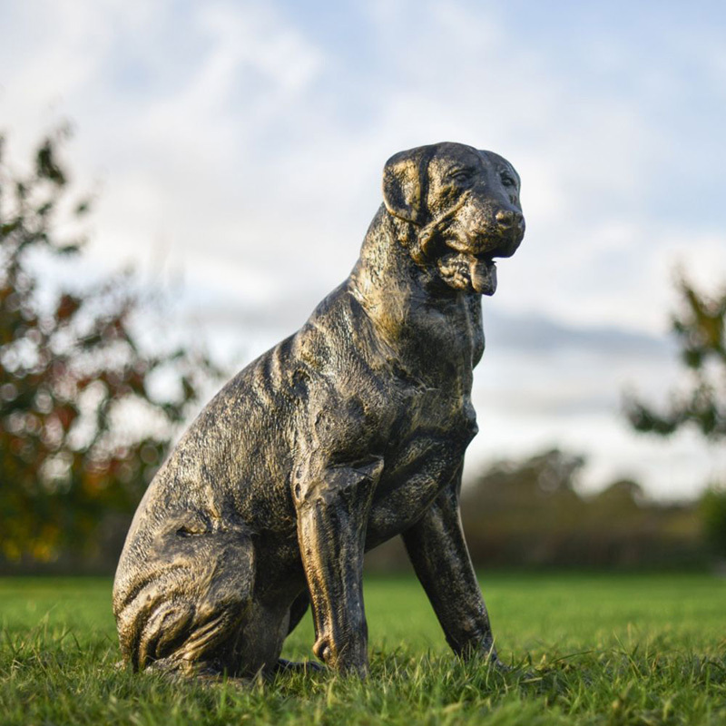 Custom Handmade Outdoor Garden Decor Life Size Art Deco Metal Craft Bronze Great Danes Dog Statue For Sale