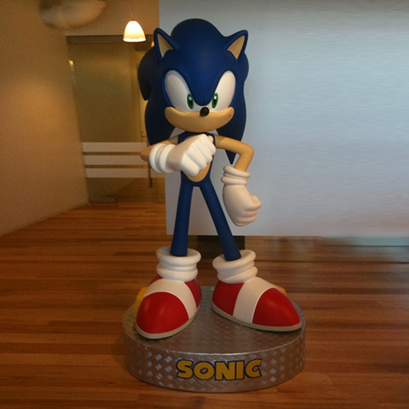 Custom Fiberglass Cartoon Sculpture Movie Action Figure Resin Sonic Statue Blue Hedgehog Statue For Decoration