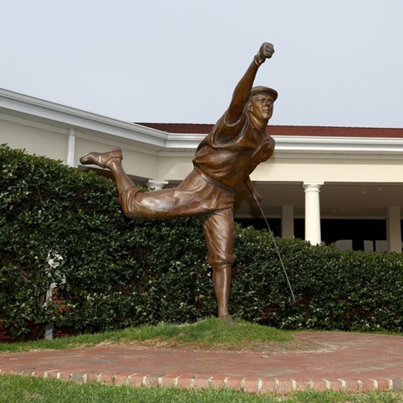 Hot Sale casting Outdoor Decoration Bronze Golf character Statue Life Size Golfer Sculpture