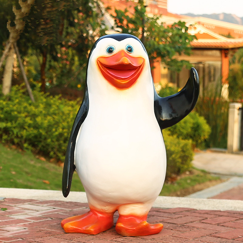 Custom Life Size Penguins Sculpture Madagascar Penguins Statue