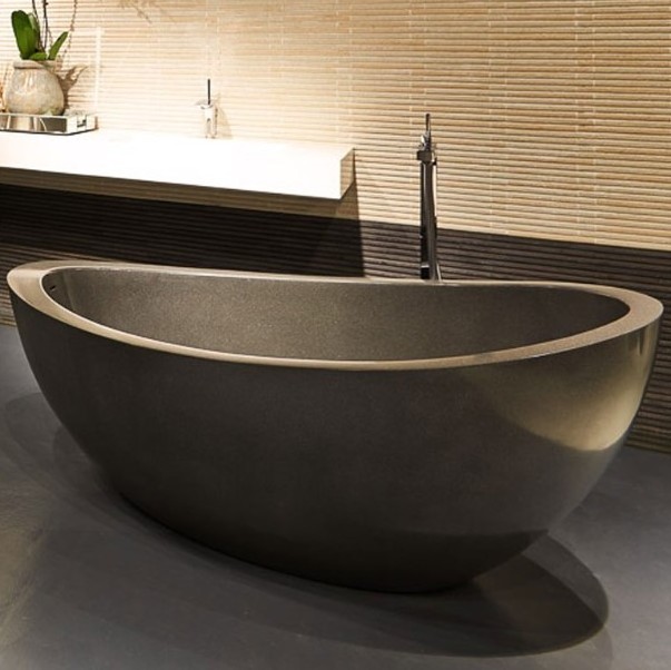 Modern European Style Stone Bathroom Bath Tub Statue Free Standing Black Marble Bathtub