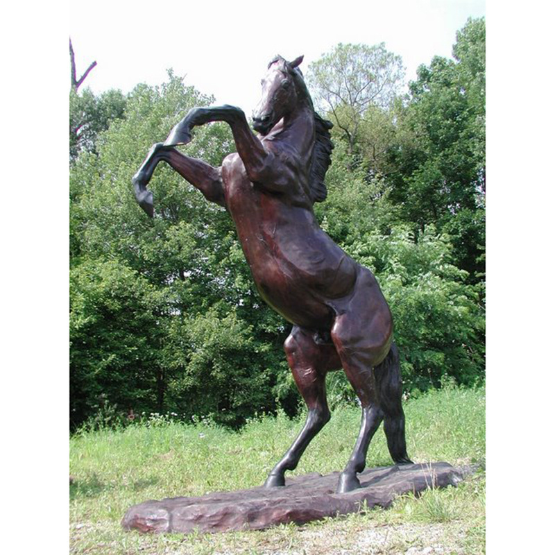 Custom High Quality large bronze rearing horse metal hot cast antique jumping brass horse statue For Fountain Decor