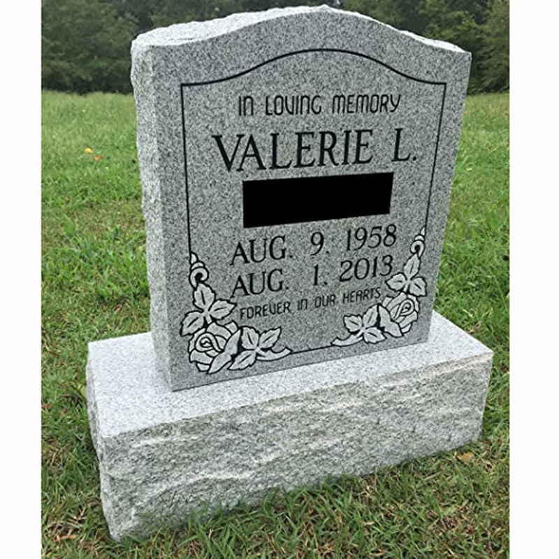 Modern Cemetery Grave Marble Stone Tombstones And Monuments White Marble Granite Double Heart Headstones With Vases