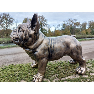 Outdoor Decoration Modern Art Metal Animal Large Brass Bronze French Bulldog Statue Famous Dog Sculpture For Sale