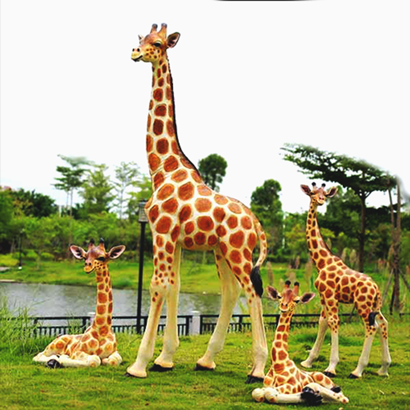 Custom Life Size Animal Statue Fiberglass Giraffe Sculpture Resin Giraffe Sculpture