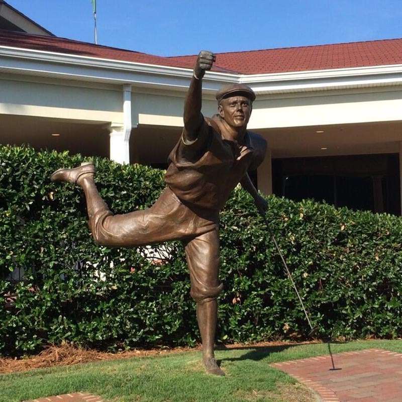 Hot Sale casting Outdoor Decoration Bronze Golf character Statue Life Size Golfer Sculpture