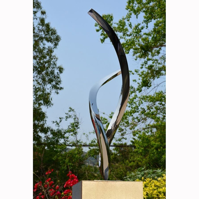 Custom Large Outdoor Garden Large Modern Abstract Stainless Steel Metal Statues Sculpture For Sale