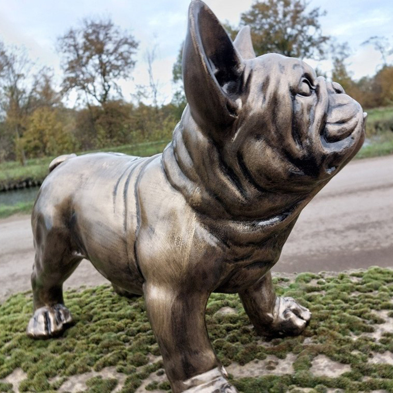 Outdoor Decoration Modern Art Metal Animal Large Brass Bronze French Bulldog Statue Famous Dog Sculpture For Sale