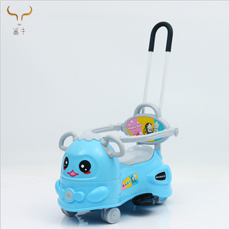 China kids baby slide car/new model colorful cheap swing car ride on toys with push bar CE standard baby ride on car