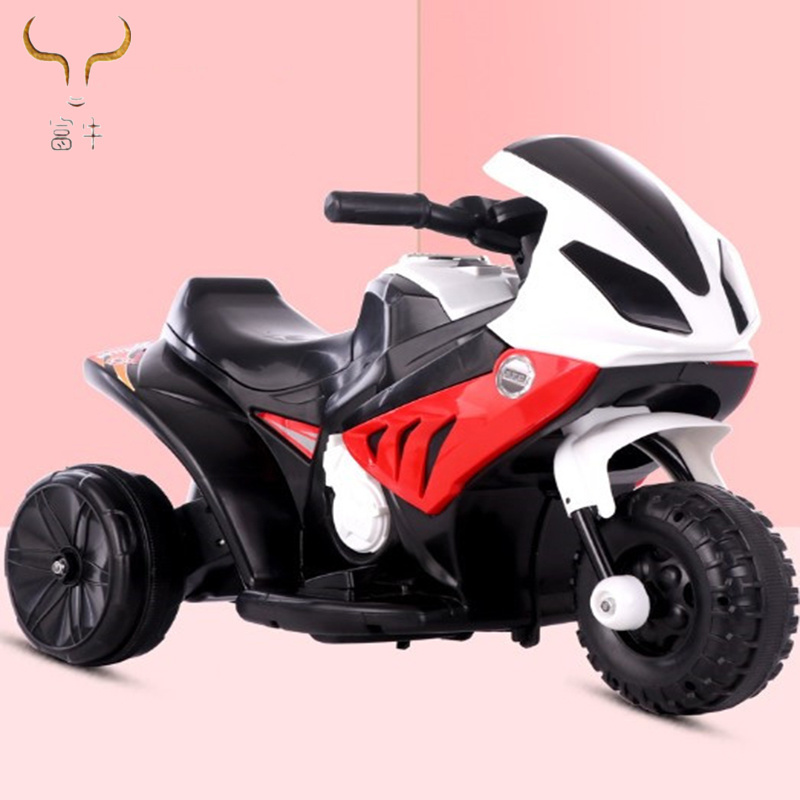 Export Children Electric Car Motorcycle Can Seat People With Lights Music Rechargeable Motorcycle With Police Lights