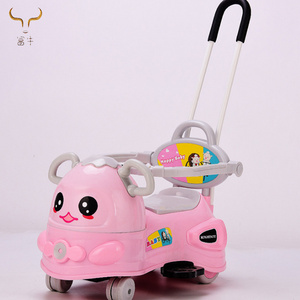 China kids baby slide car/new model colorful cheap swing car ride on toys with push bar CE standard baby ride on car