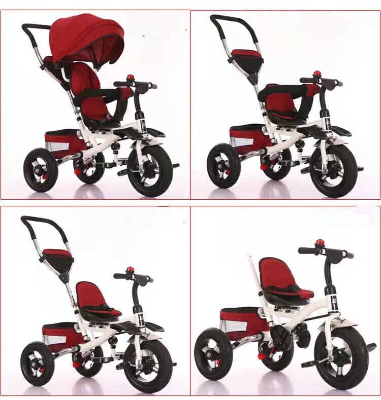 Kids 3 Wheel Stroller Smart Trike Toy Manpower Pedal  4 in 1 Child Baby Tricycle Bike For Children With Push Handle And Umbrella