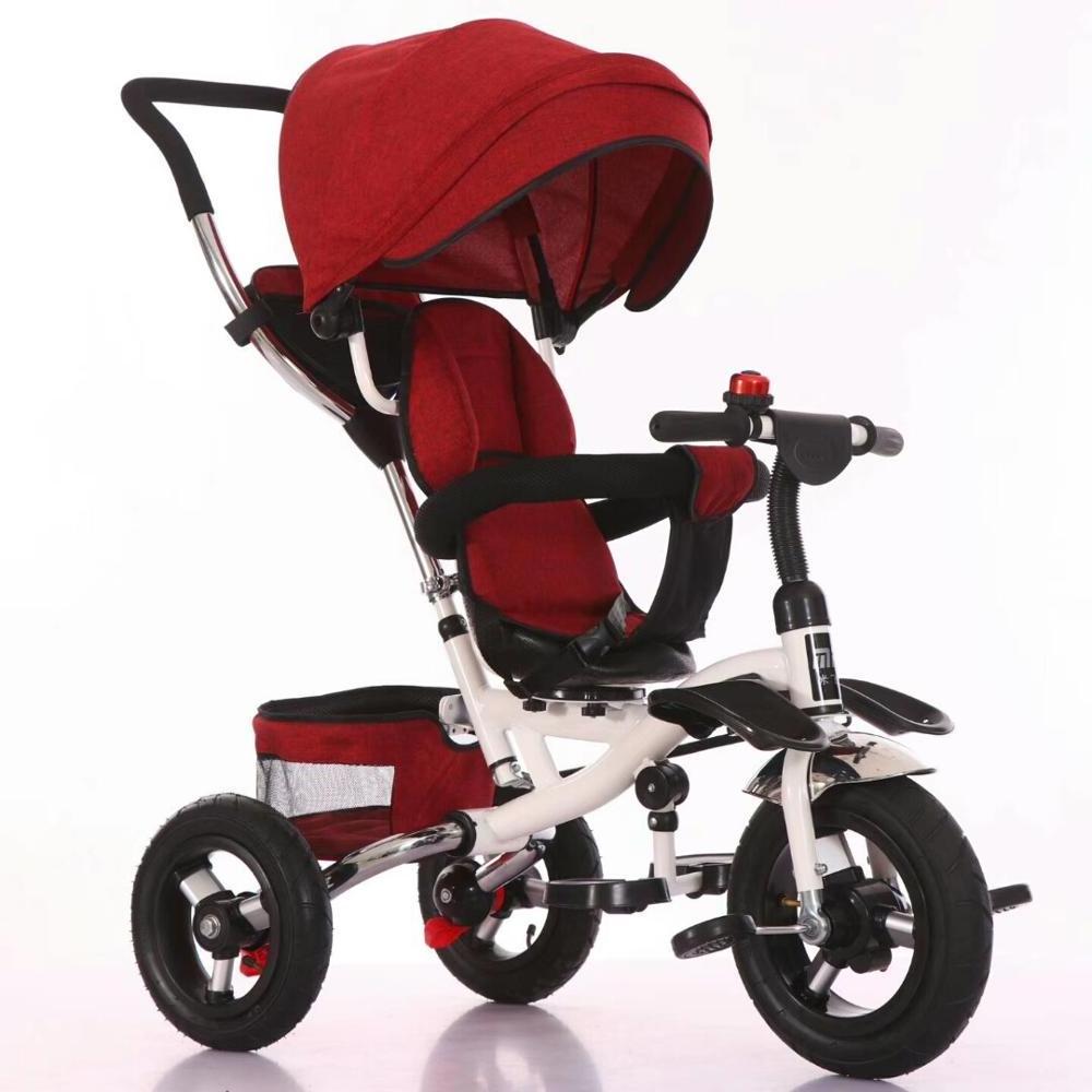 Kids 3 Wheel Stroller Smart Trike Toy Manpower Pedal  4 in 1 Child Baby Tricycle Bike For Children With Push Handle And Umbrella