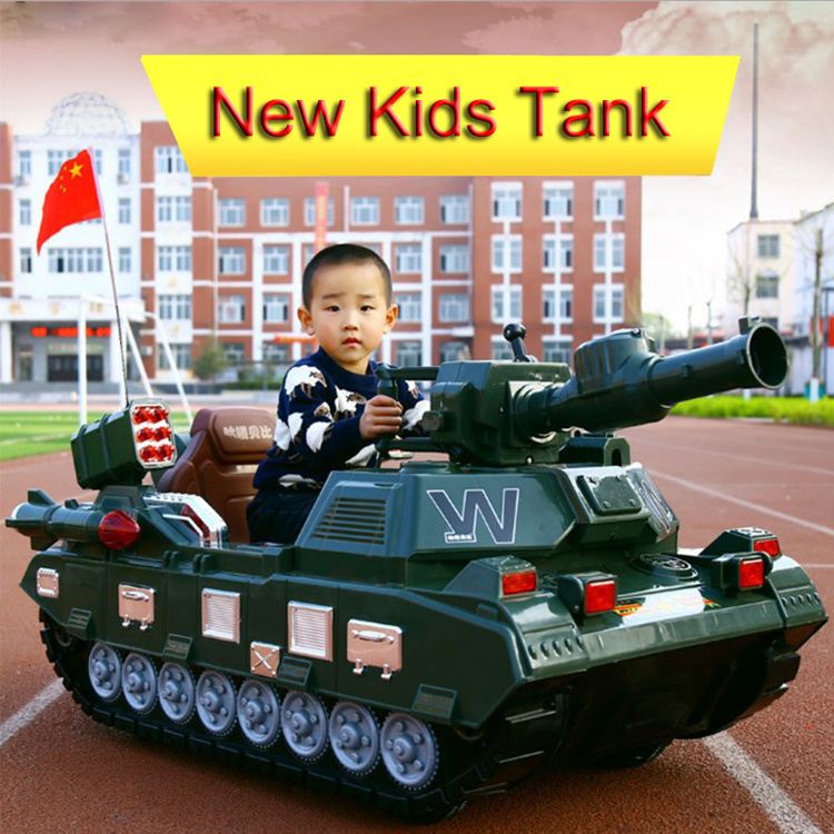 Wholesale 12V battery powered kids electric tank car remote control children ride on car tank for sale