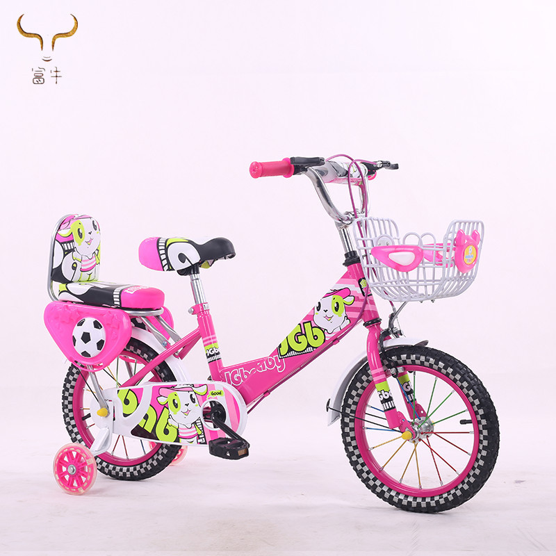 High Quality children mini baby girl  kid bicycle flashing training wheels bike with back rest cycle for 3-10 years ord