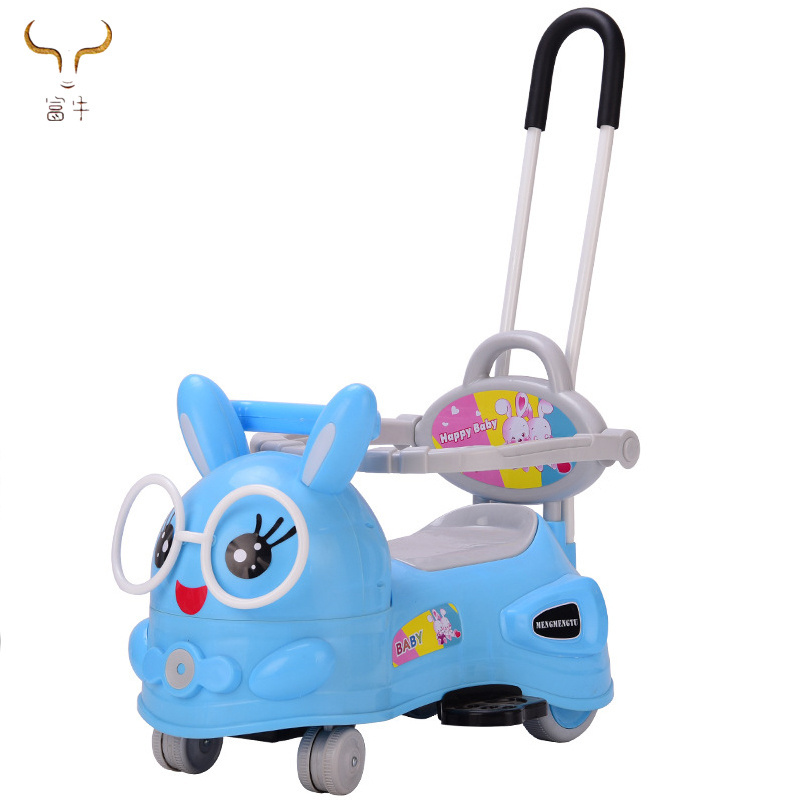 China kids baby slide car/new model colorful cheap swing car ride on toys with push bar CE standard baby ride on car