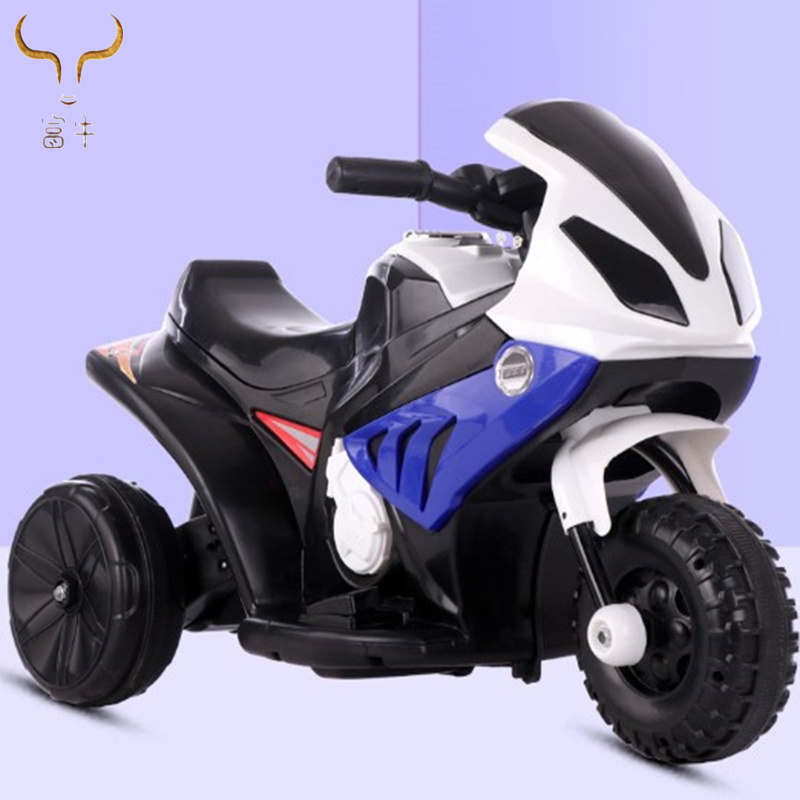 Export Children Electric Car Motorcycle Can Seat People With Lights Music Rechargeable Motorcycle With Police Lights