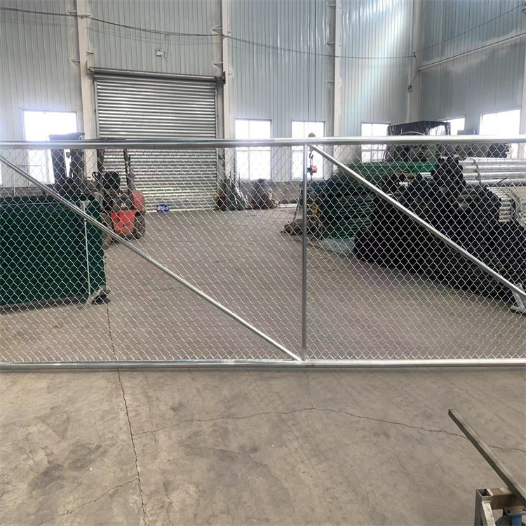 hot dipped galvanized Single/Double Swing Gate chain link fence  Heavy Duty Sliding Fence Gate In Construction Sites