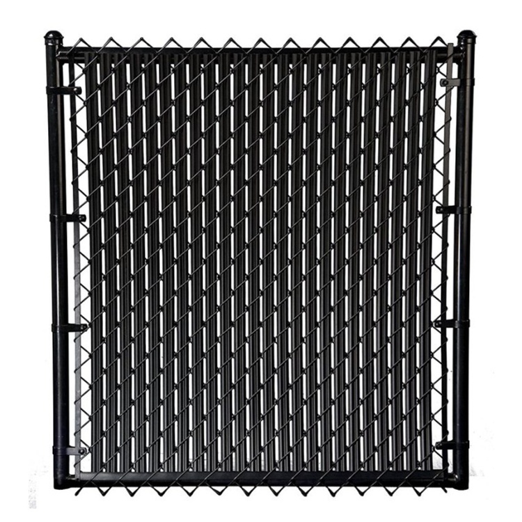 PVC plastic coated galvanized composite chain link privacy fence with slats