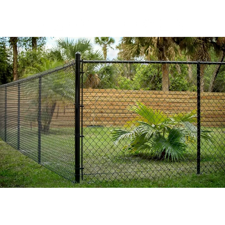 50/100*6/8 PVC powder vinyl coated chain link fence cheap galvanized mesh fence chain link industry wire fence for sale