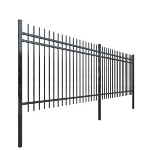 Powder coated 6ft 8ft black galvanized steel metal fence panels picket ornamental fence wrought iron fence