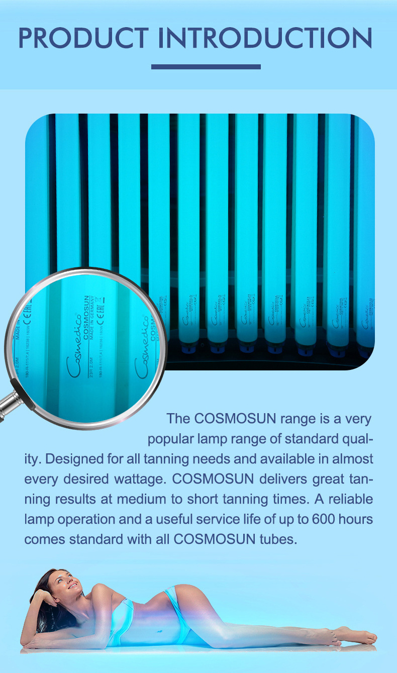 Household high pressure UV lamp lay down indoor solarium machine tanning bed