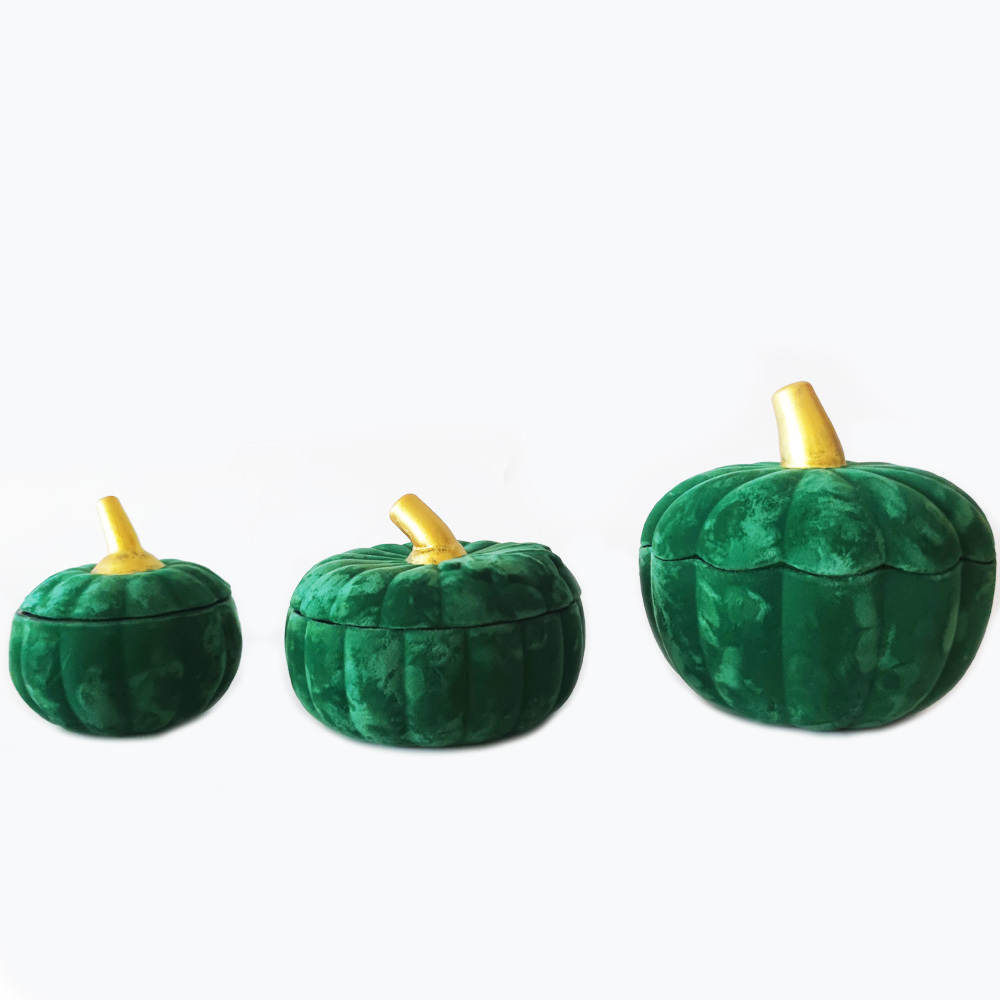 Home fragrance pumpkin Candle Jar Luxurious velvet finish candle container Halloween Glass Gift