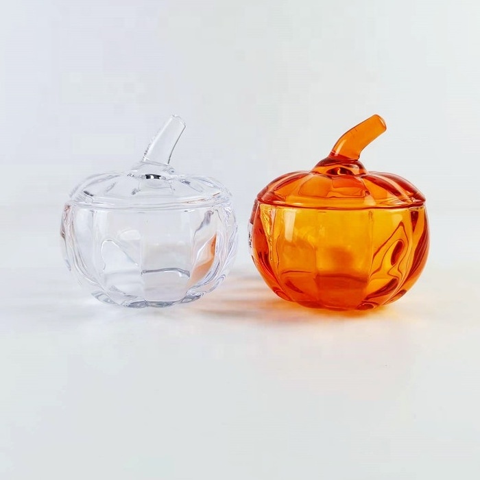 Hand Made Pumpkin Glass Candle Holder