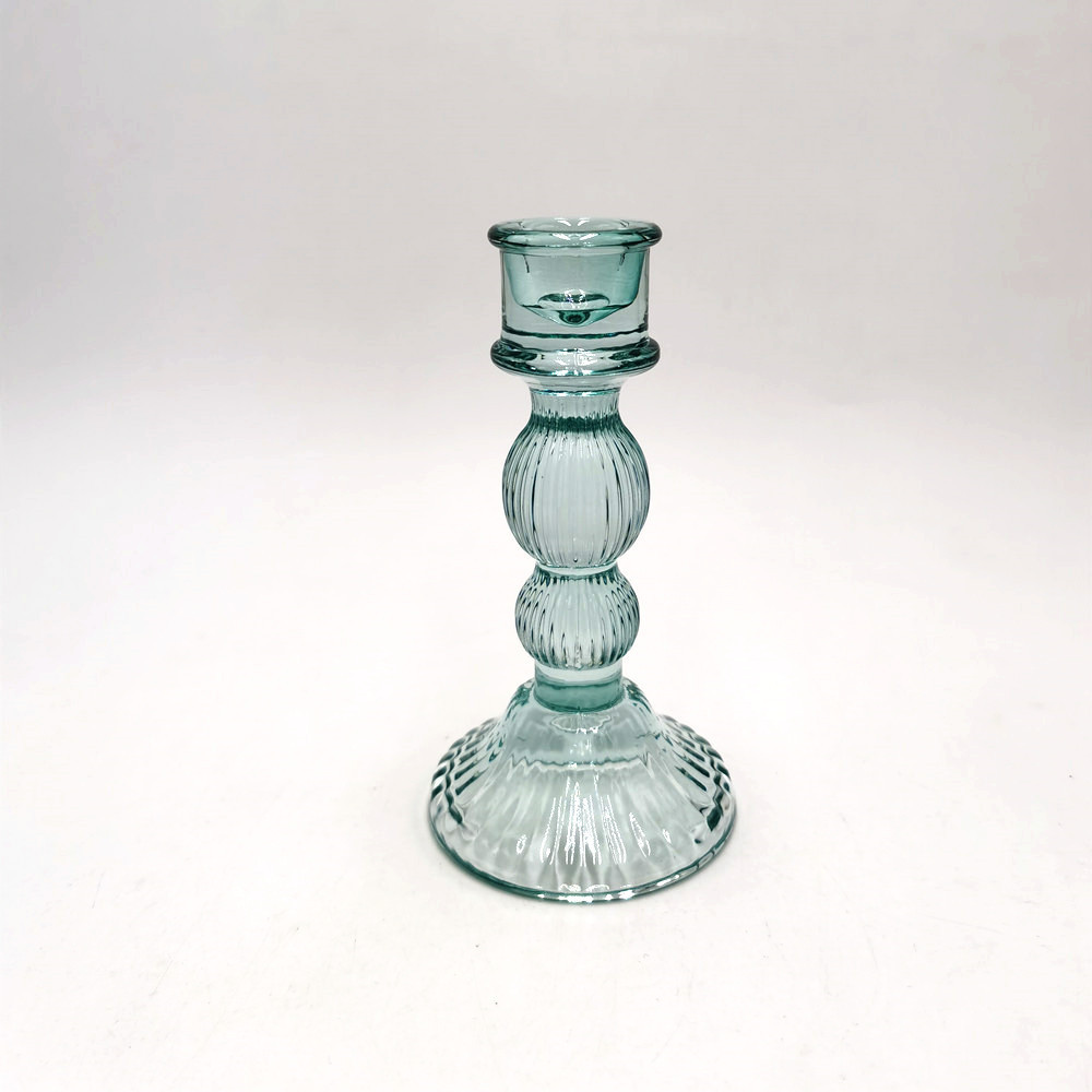 green translucent luxury wax deep vintage glass candle holder table candle light glass candlestick table centerpiece