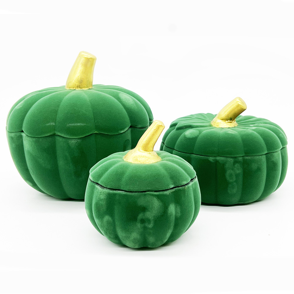 Home fragrance pumpkin Candle Jar Luxurious velvet finish candle container Halloween Glass Gift