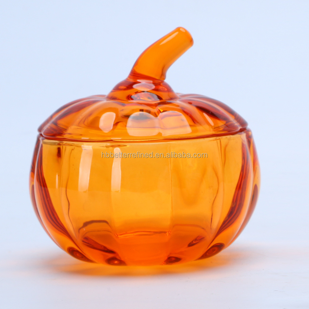 Hand Made Pumpkin Glass Candle Holder