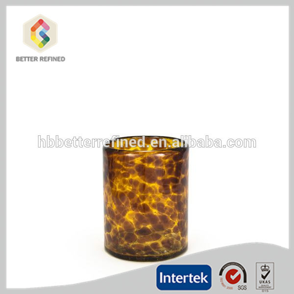 Leopard Pattern Glass Votive Candle Holder