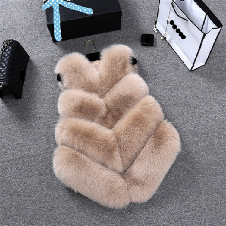 2022 Autumn Winter Faux Fur Women's Vest Factory Direct Sale Fake Fox Fur Mid-length Sleeveless Coat