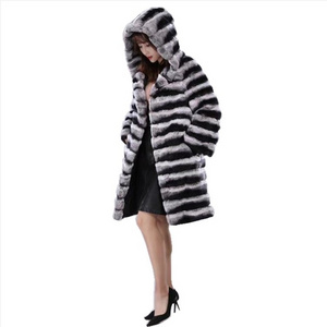 New Winter Clothes Ladies Real Fur Jacket Overcoat Women Chinchilla Rex Rabbit Fur Coats