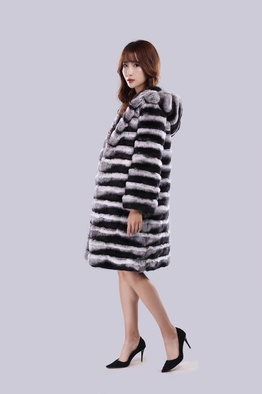 New Winter Clothes Ladies Real Fur Jacket Overcoat Women Chinchilla Rex Rabbit Fur Coats