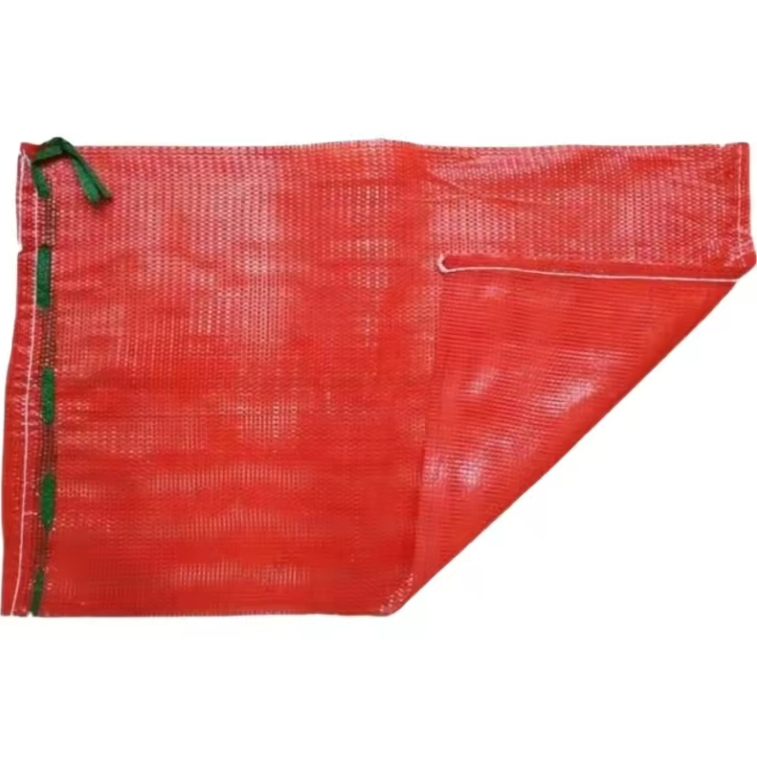 China recyclable PE knitted strong plastic raschel net vegetable fruits packaging mesh bag fruit firewood vegetable mesh bags