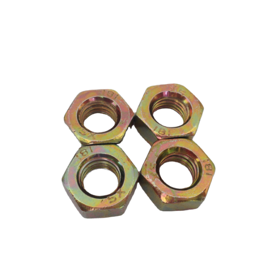 Chinese factory Hex head nuts Din 934  8.8 4.8 yellow galvanized High quality Carbon steel hex nuts