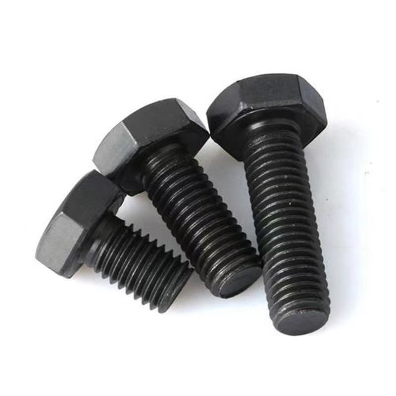 China manufacturing wholesale price grade 8.8 hex bolt and nut screw  DIN931 DIN933 Black hex head bolt