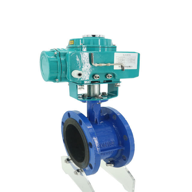 American standard butterfly valve 10Mpa CF8 stainless steel sealed flange switch type DC24V pneumatic electric valve actuator