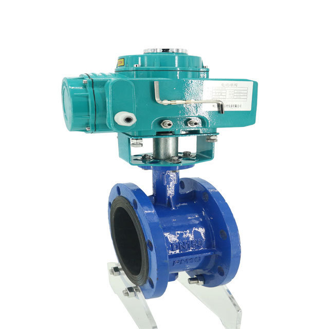 American standard butterfly valve 10Mpa CF8 stainless steel sealed flange switch type DC24V pneumatic electric valve actuator