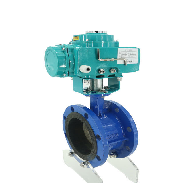 American standard butterfly valve 10Mpa CF8 stainless steel sealed flange switch type DC24V pneumatic electric valve actuator