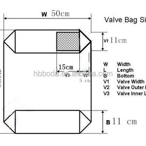 pp woven block bottom valve cement bag, 25kg 50kg PP Valve Block Bottom Plastic Cement Bag